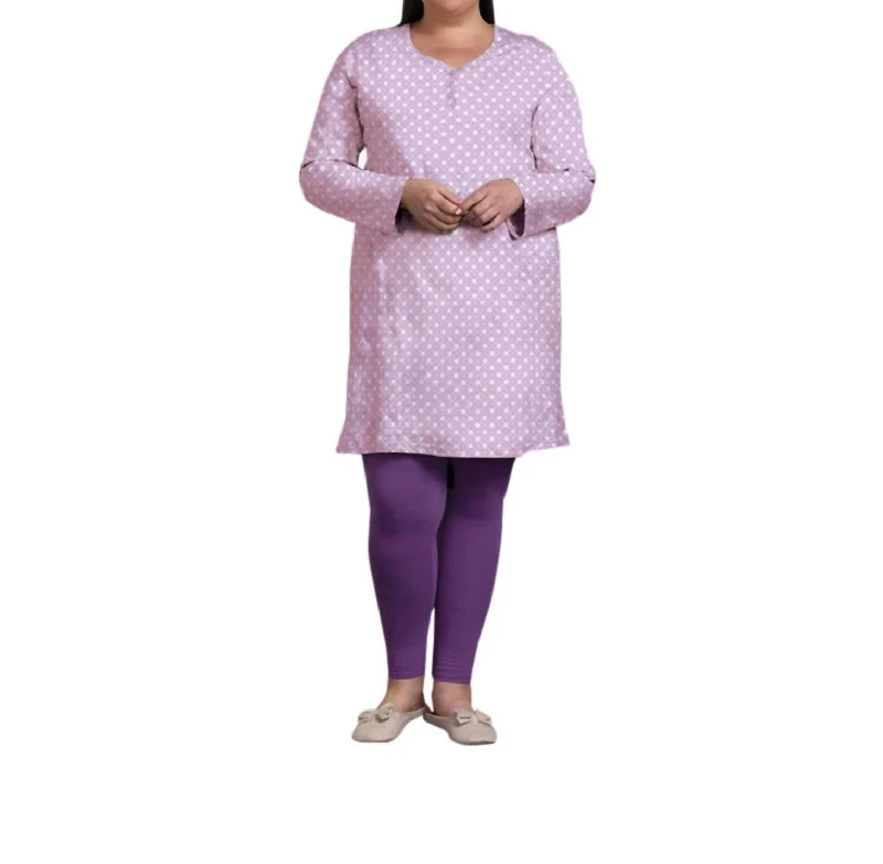 women's pajamas with a relaxed fitCotton Long Sleeve Sleep Top - Plus In Lavender Daisy