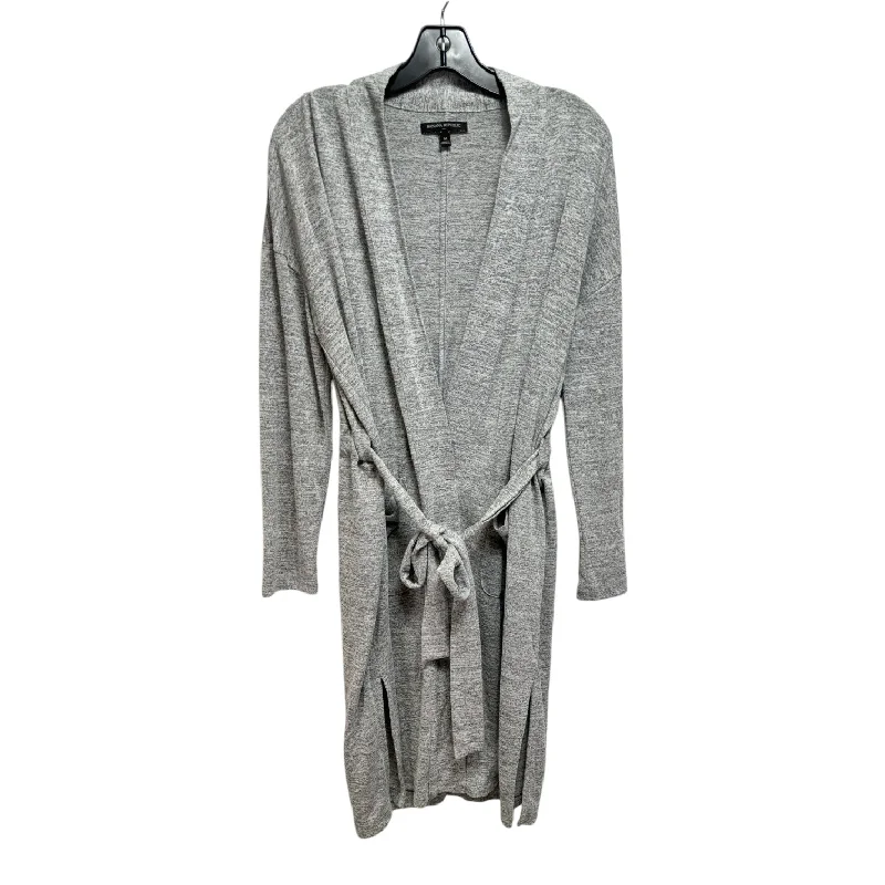 Women's Mohair SweatersBelted Knit Cardigan By Banana Republic In Grey, Size: M