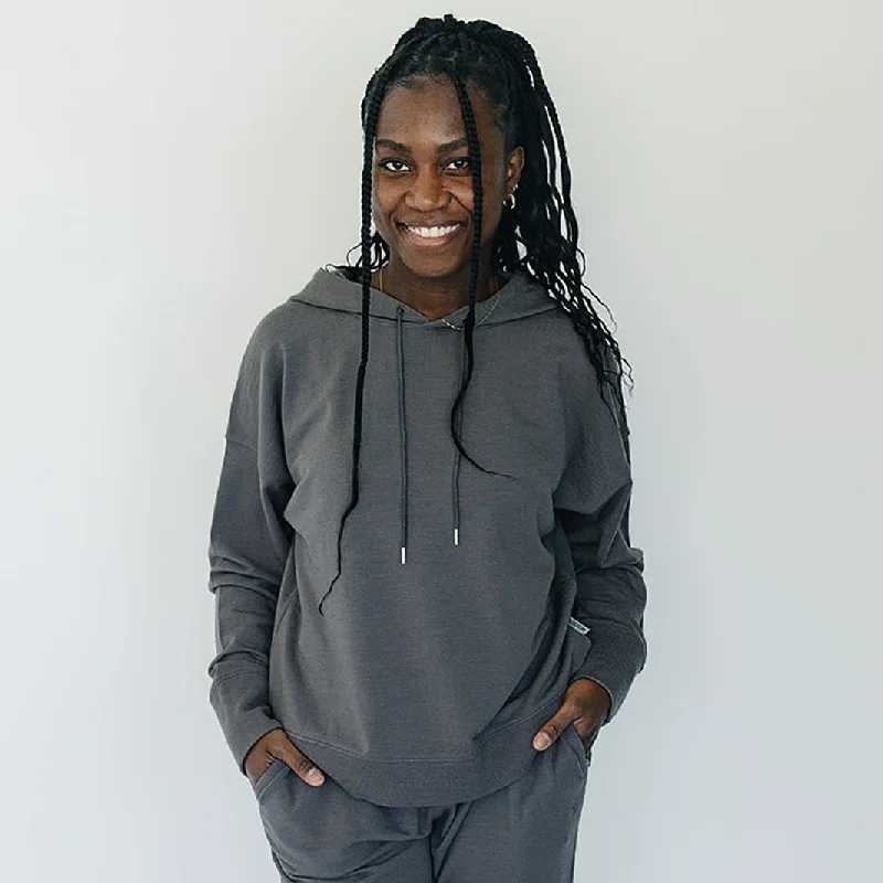 women's pajamas with cozy footiesWomen's Merino Wool Hoodie, Storm Gray