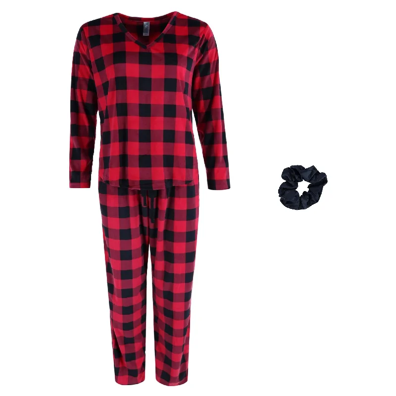 women's pajamas with a cozy, snug fit for ultimate comfortWomen's Buffalo Plaid Pajama Sleep Set