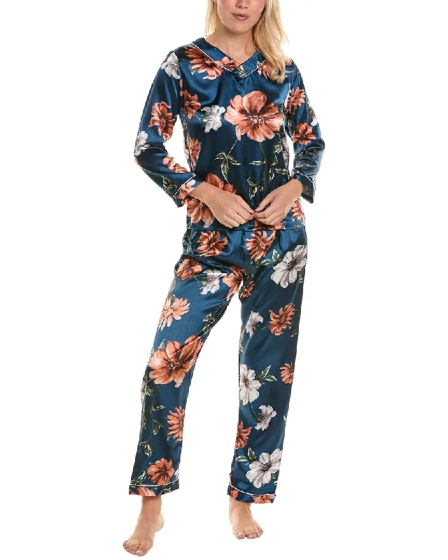 floral print women's pajamasANNA KAY 2pc Pajama Pant Set