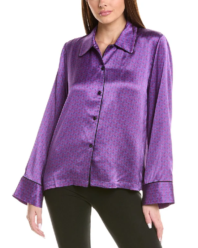 women's pajamas with a fitted designKIKI DE MONTPARNASSE Bonding Silk Lounge Top