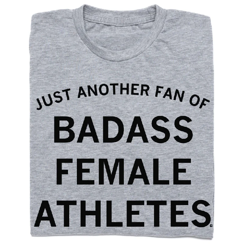 Women's Blouse with Mandarin CollarJust Another Fan of Badass Female Athletes Grey