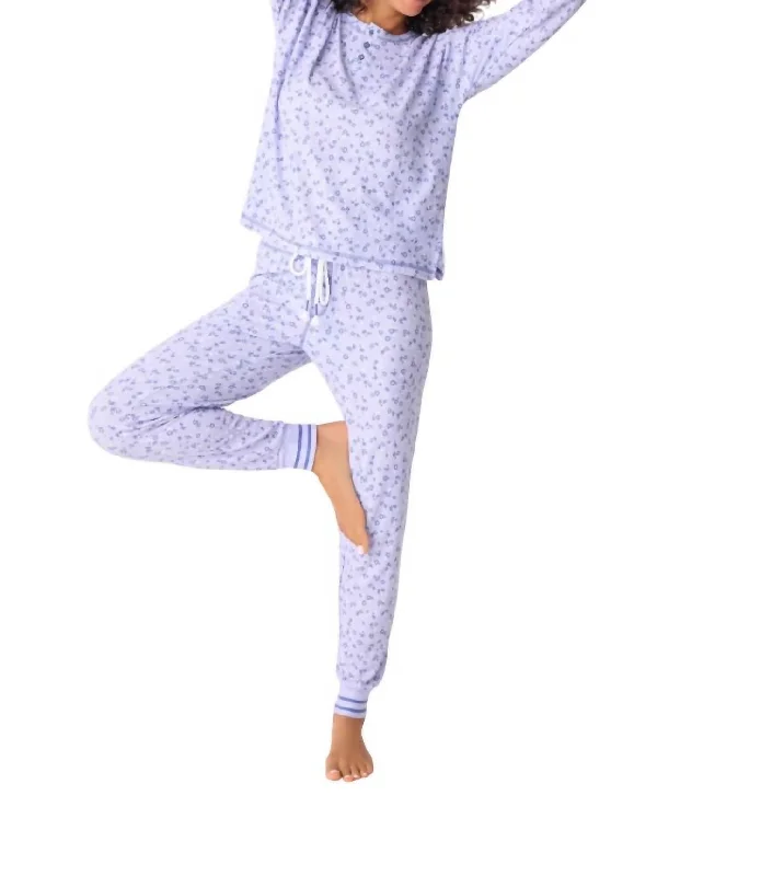 women's pajamas for a cozy night inPeace & Love Thermal Top In Lilac Ice