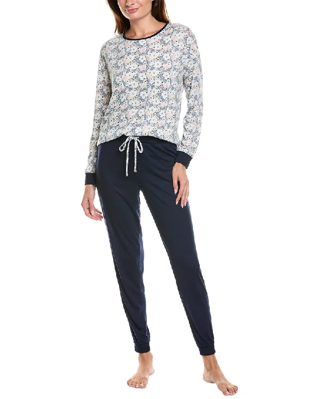 women's pajamas with a playful printSplendid Raw Edge Jogger Set