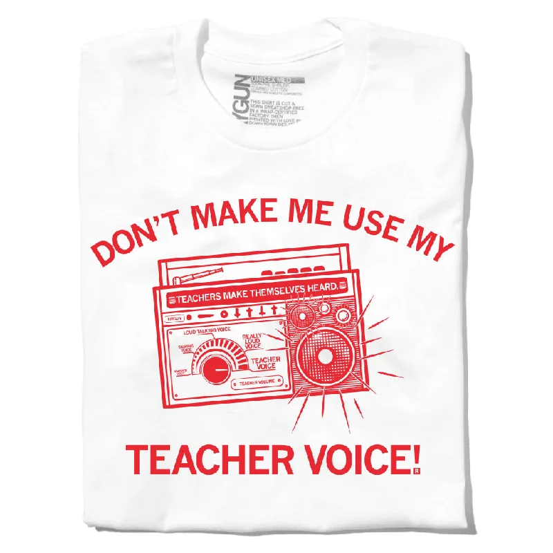 Women's Blouse with Fur TrimUse My Teacher Voice Graphic