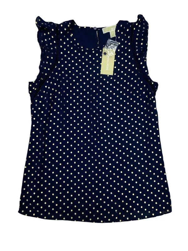 Women's Blouse with Rounded CollarBlouse Sleeveless By Michael Kors In Navy, Size: S