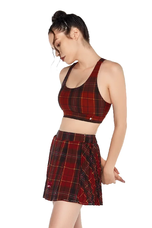 minimizer bra for reduction in bust sizeVintage Red Tartan Sports Bra