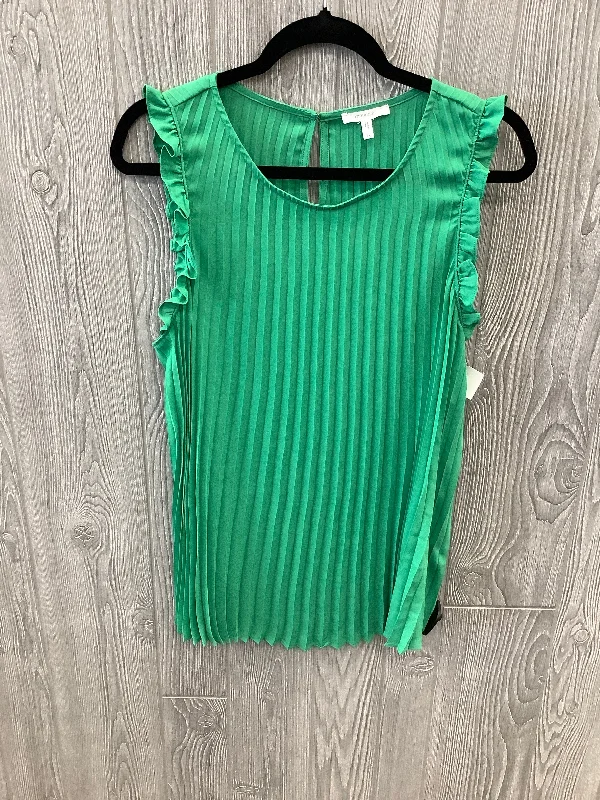 Women's Blouse with Wide CollarBlouse Sleeveless By Maurices In Green, Size: 1x