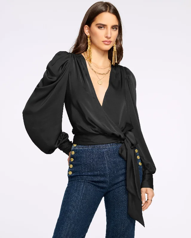 Women's Blouse with Straight HemPauline Puff Sleeve Blouse