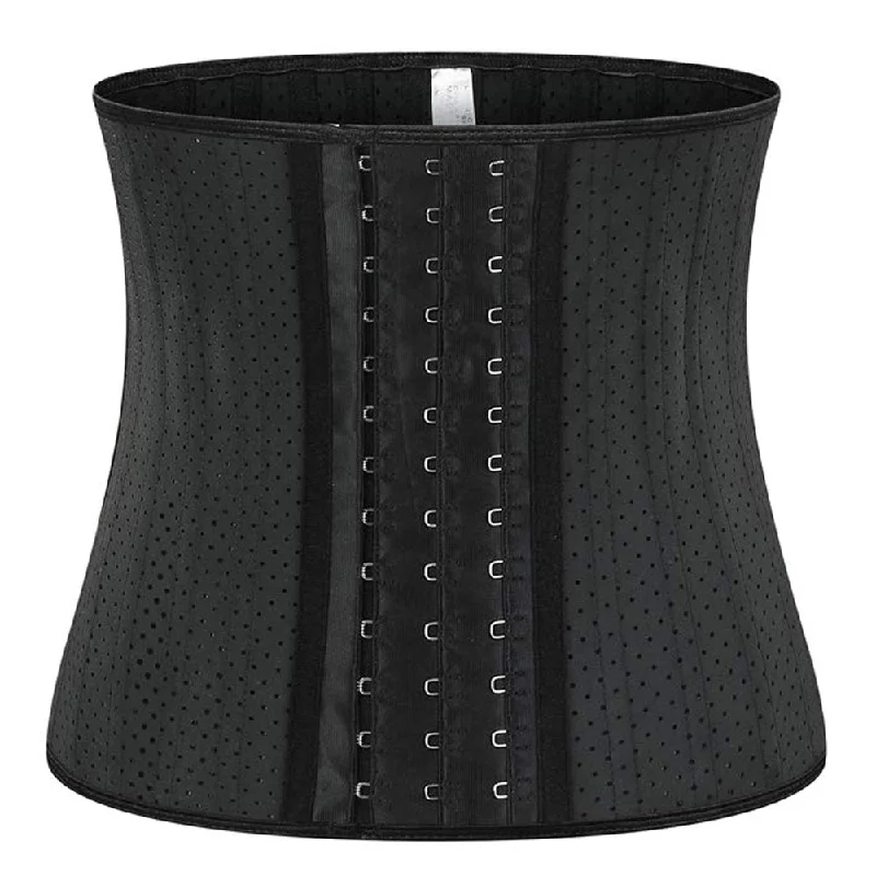 plus-size waist cincher with power mesh for support25 Steel Boned Short Torso Waist Trainer