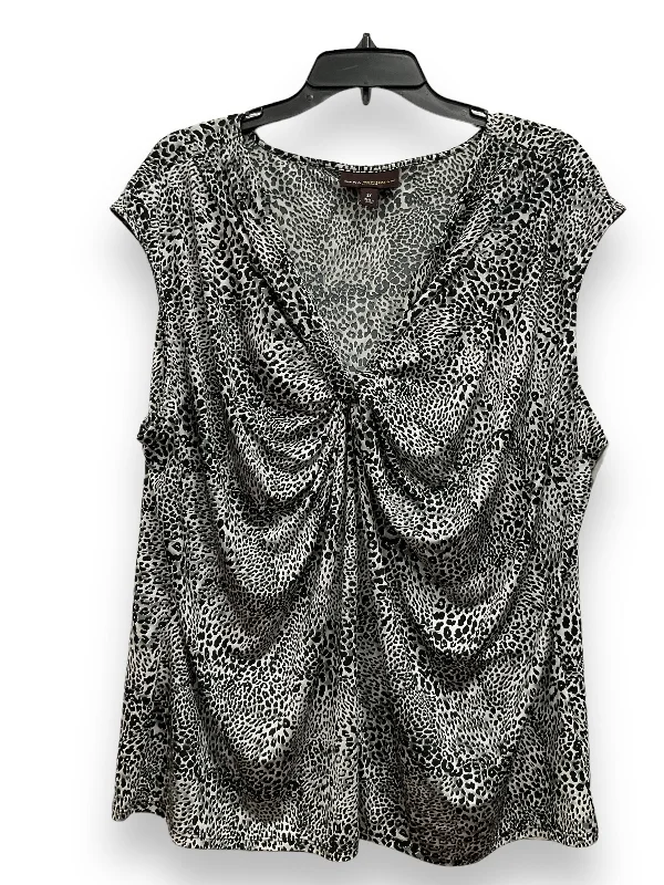 Women's Blouse with Sweetheart CollarAnimal Print Blouse Sleeveless Dana Buchman, Size 2x