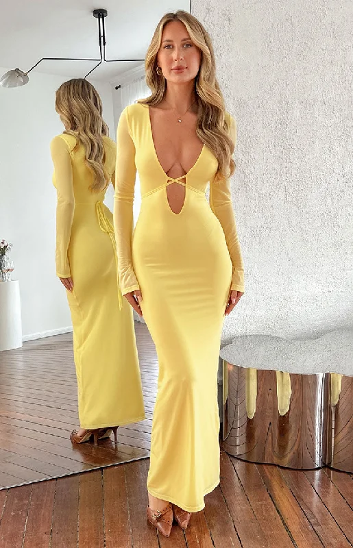 Women's Off-Shoulder DressesMonni Yellow Maxi Dress