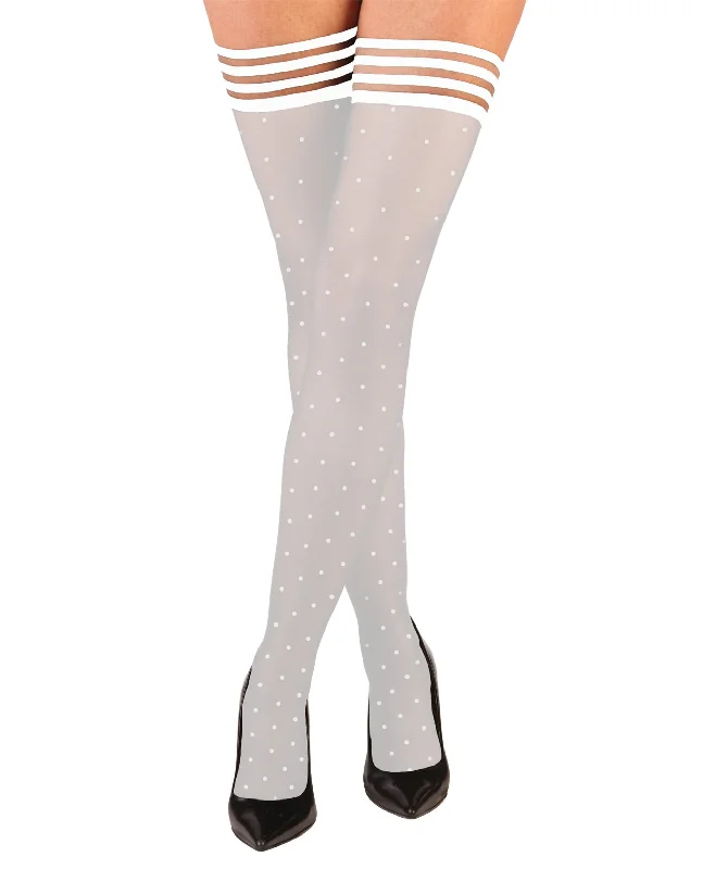 plus-size minimizer underwire braKix'ies Brooke Leanne Polka Dot Thigh High White A