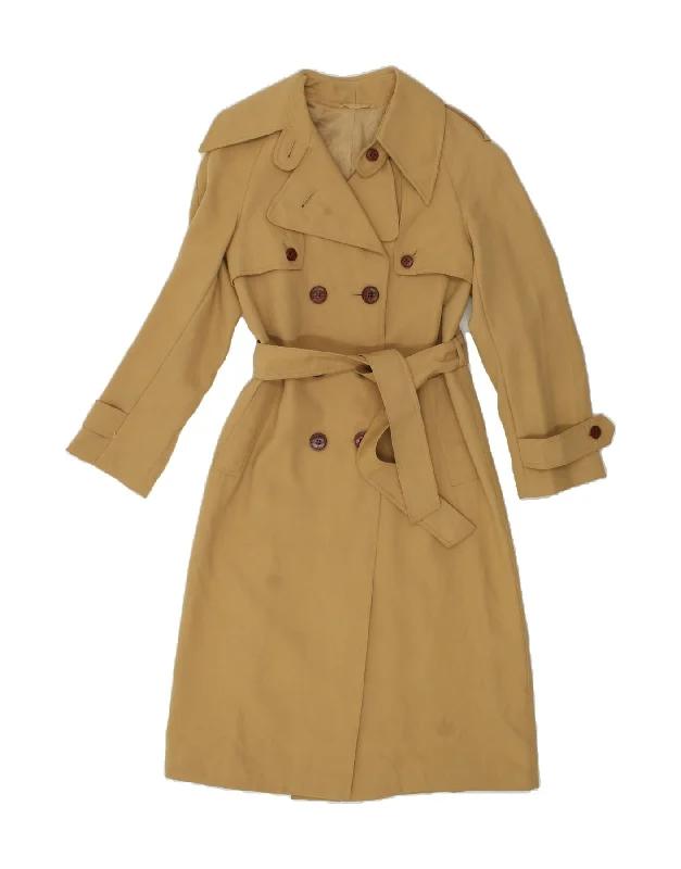 Women's Rain CoatsVINTAGE Womens Trench Coat UK 10 Small Beige