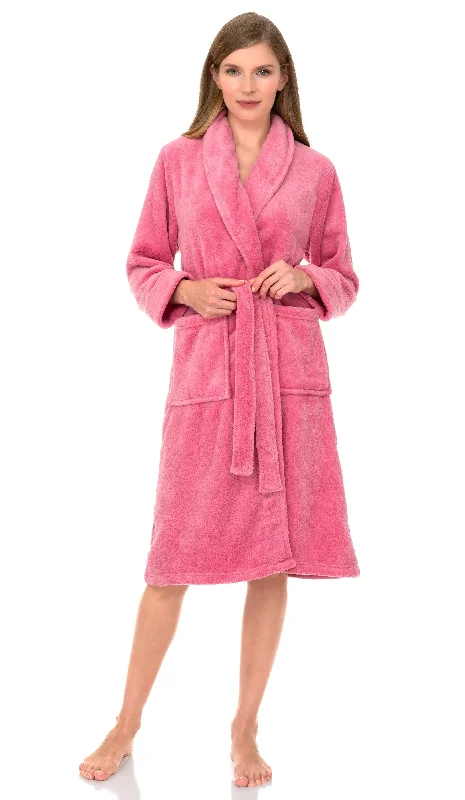 women's pajamas for a cozy night inTowelSelections Women's Plush Robe,  Fleece Shawl Collar Spa Bathrobe