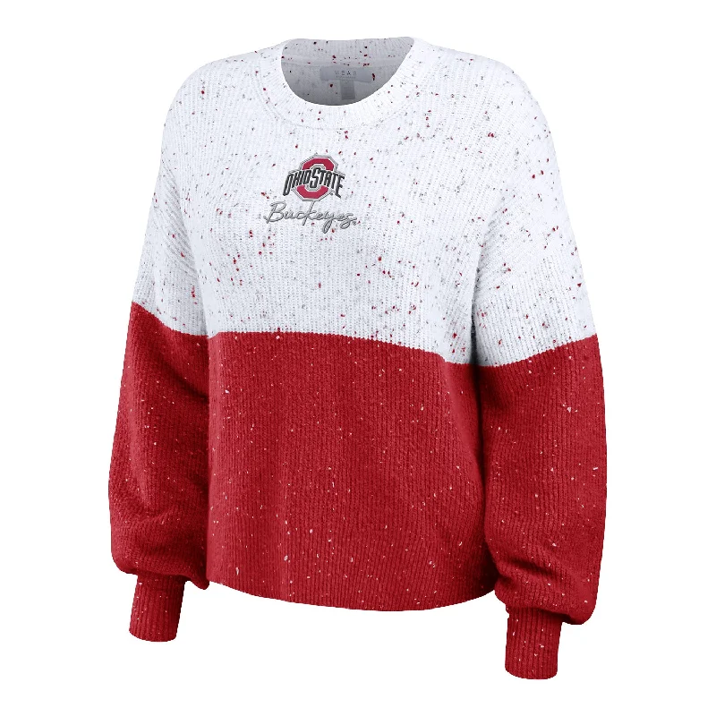 Women's Hooded Sweatshirts with Moisture-Wicking FabricLadies WEAR by Erin Andrews Ohio State Buckeyes Color Block Sweater