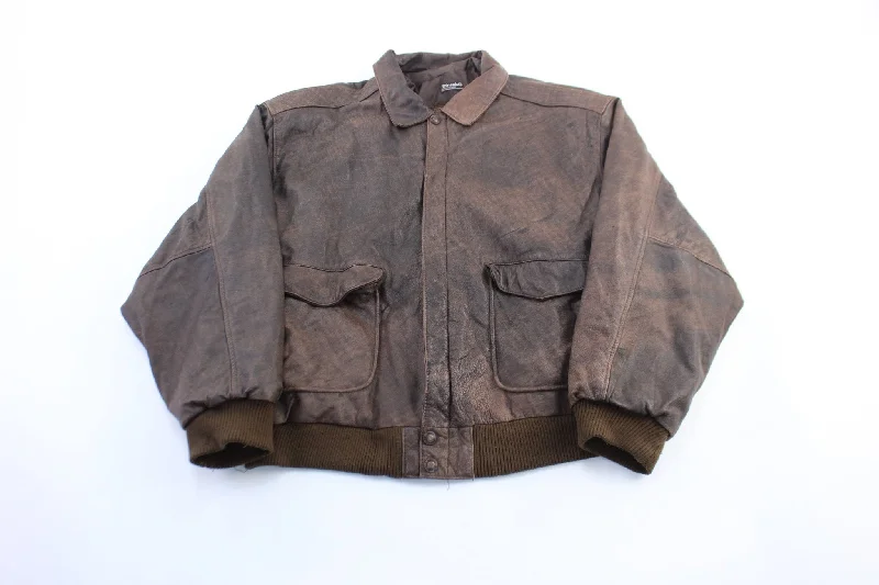 Women's Coats with Fur Trimmed CollarVintage Wilson's Adventure Bound Brown Leather Jacket