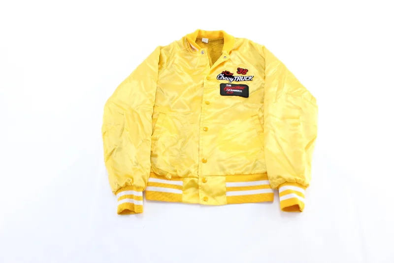 Women's Coats with Fur Trimmed Belt90's Chevy Truck The Heartbeat of America Yellow Jacket