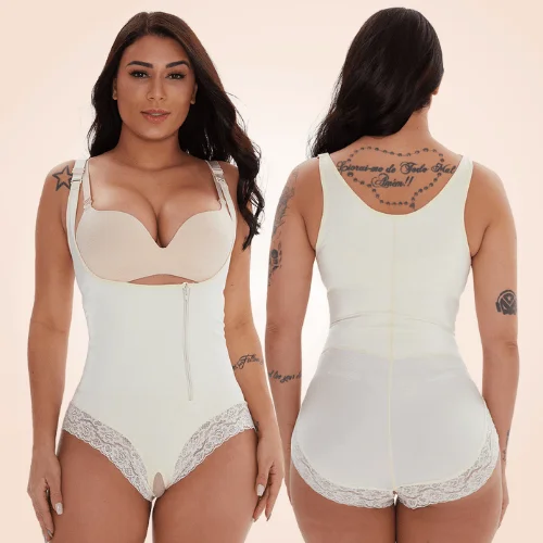 firm-control shapewear for bodycon dressesCross Border Open Crotch Lace Underbust Bodysuit