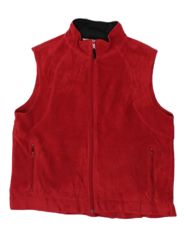 Women's Coats with Fur Trimmed ButtonsCOLUMBIA Womens Fleece Gilet UK 18 XL Red Polyester