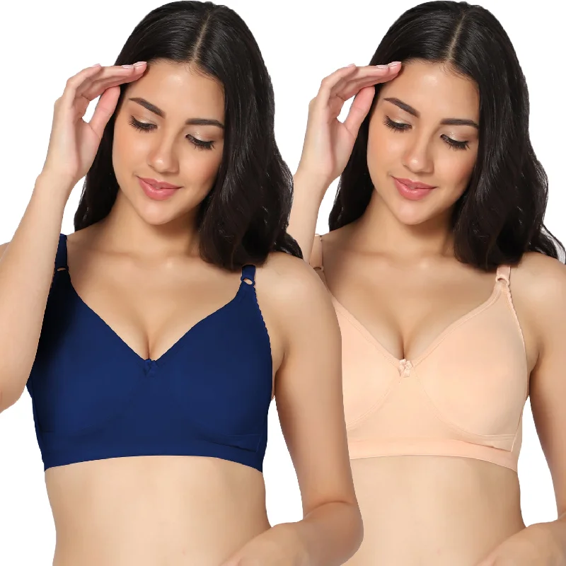 wireless bra with front closure for comfortFull Coverage Non-Padded Bra (Pack of 2)