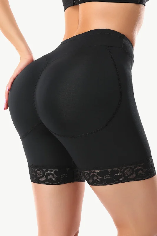 firm-control shapewear for bodycon dressesFull Size Lace Trim Lifting Pull-On Shaping Shorts