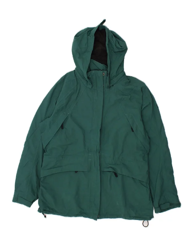 Women's Coats with ZipperTIMBERLAND Womens Hooded Rain Jacket UK 14 Medium Green Nylon