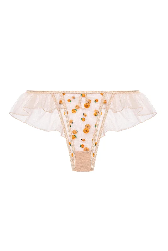 floral lace thong panties with a high-cut design and stretchable waistbandPÊCHE Loose Briefs