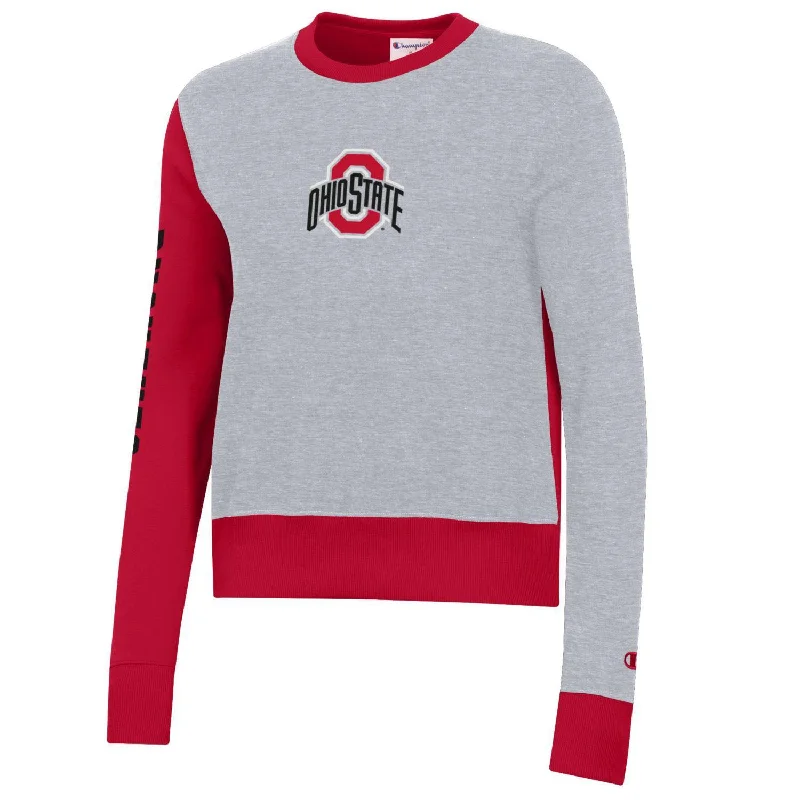 Women's Hooded Sweatshirts with Fleece LiningLadies Ohio State Buckeyes Gray Super Fan Home & Away Crew