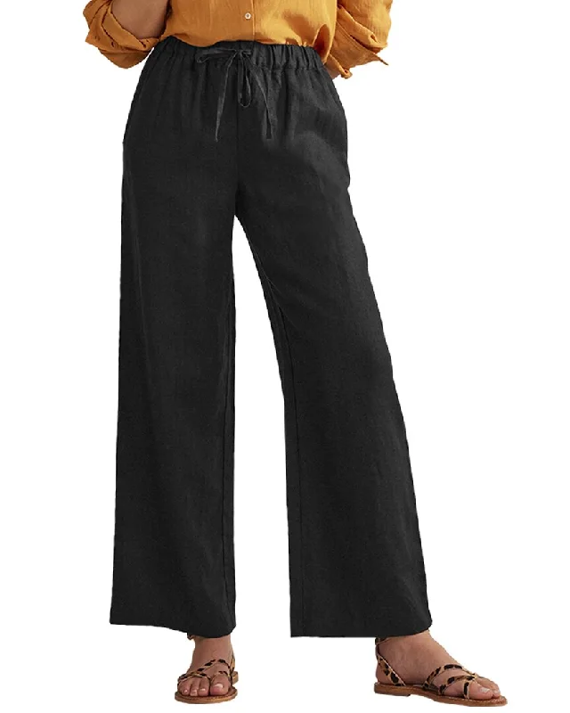 Women's Flared PantsBoden Relaxed Pull-On Linen Trouser