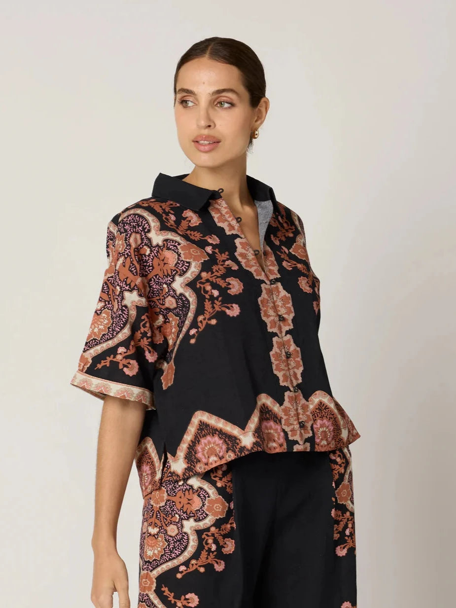 Women's Button-Up BlouseJeni Blouse in Dark Lagos