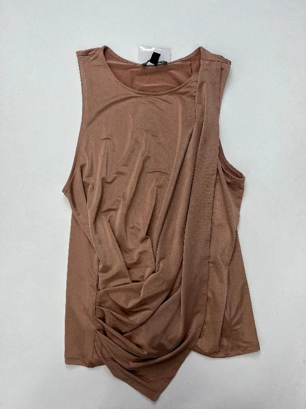 Women's Blouse with Shirt CollarBronze Blouse Sleeveless Express, Size M