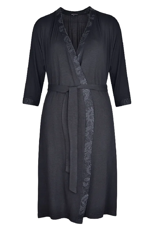 women's pajamas for everyday wearIndulgence Dressing Gown - Jet