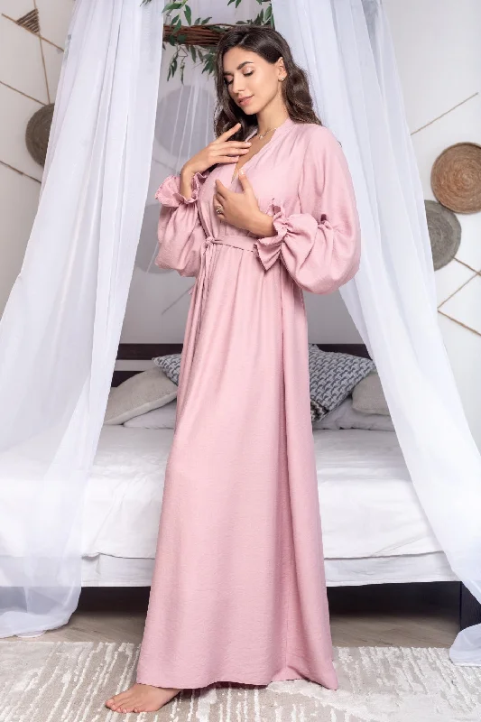 women's pajamas for those who cherish their bedtime routinesSummer Linen Robe in Pink