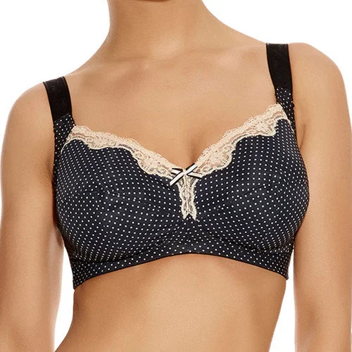 plus-size nursing bra with crossover strapsFreya Dotty Wire-Free Soft Cup Bra - Black