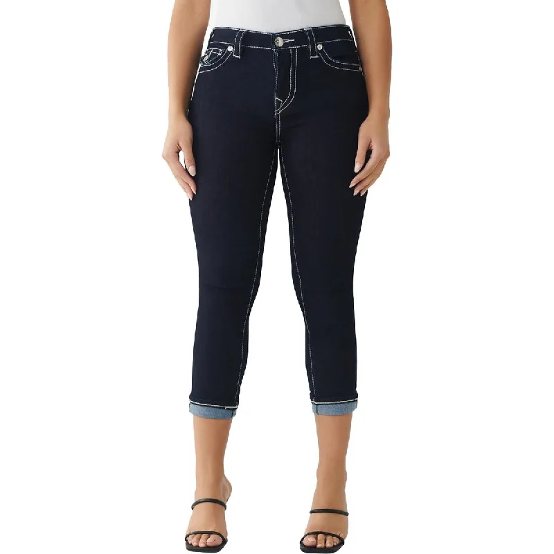 Women's Jodhpurs with PocketsWomens Embroidered Mid Rise Capri Jeans