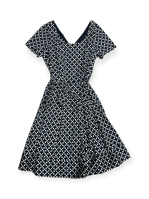 Women's Square-Neck DressesDress Party Midi By Lands End In Polkadot Pattern, Size: 18