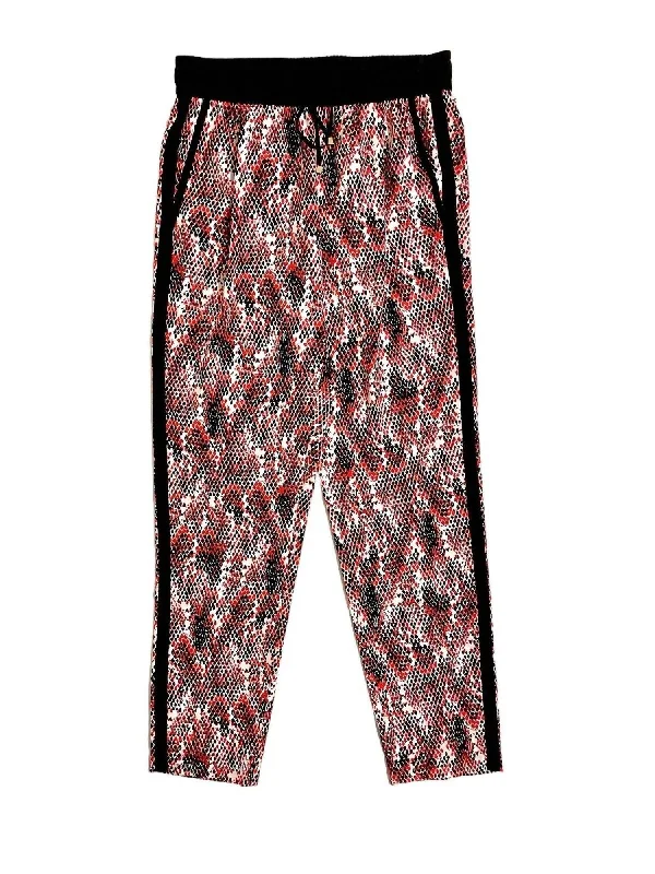 Women's Jodhpurs with Collarless DesignWomen's Snake Print Drawstring Jogger Pants In Multicolor