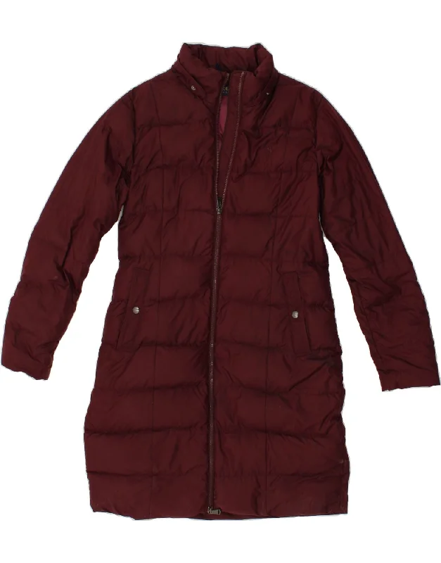 Women's Coats with SleevesPOLO RALPH LAUREN Womens Padded Coat UK 14 Medium Burgundy Polyester