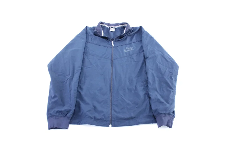 Women's Coats with HoodNike Logo Blue Track Zip Up Jacket