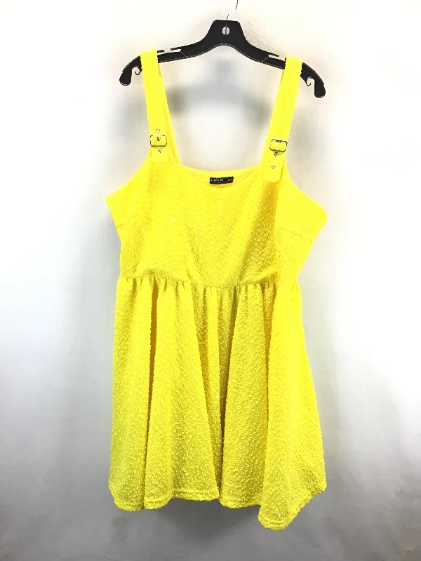 Women's Notched Collar DressesDress Casual Midi By Shein In Yellow, Size: 3x