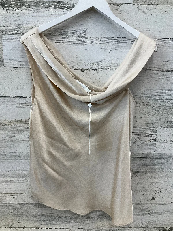 Women's Blouse with PleatsBlouse Sleeveless By Cmb In Cream, Size: Xl