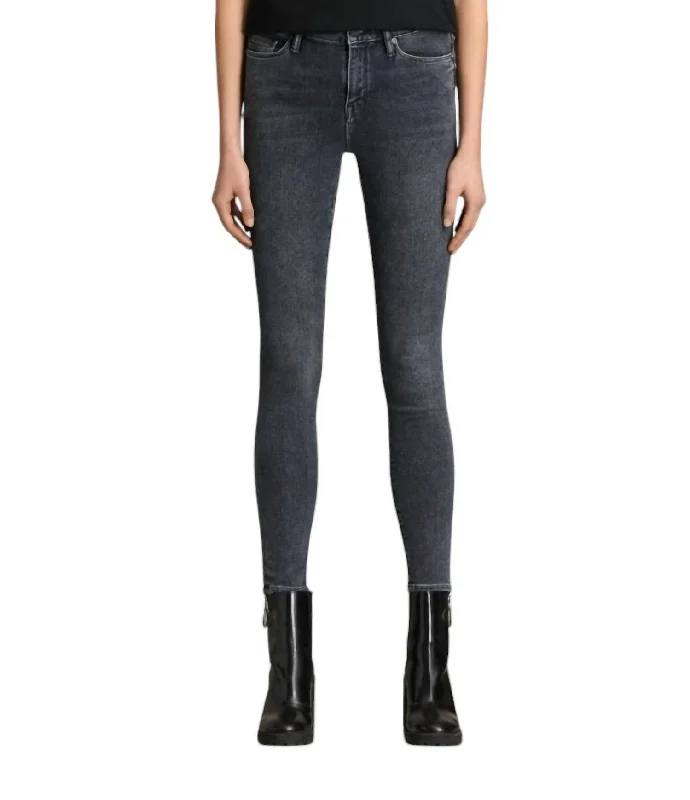 Women's Jodhpurs with Square NeckEve Stretch Denim Skinny Jeans In Raven Black