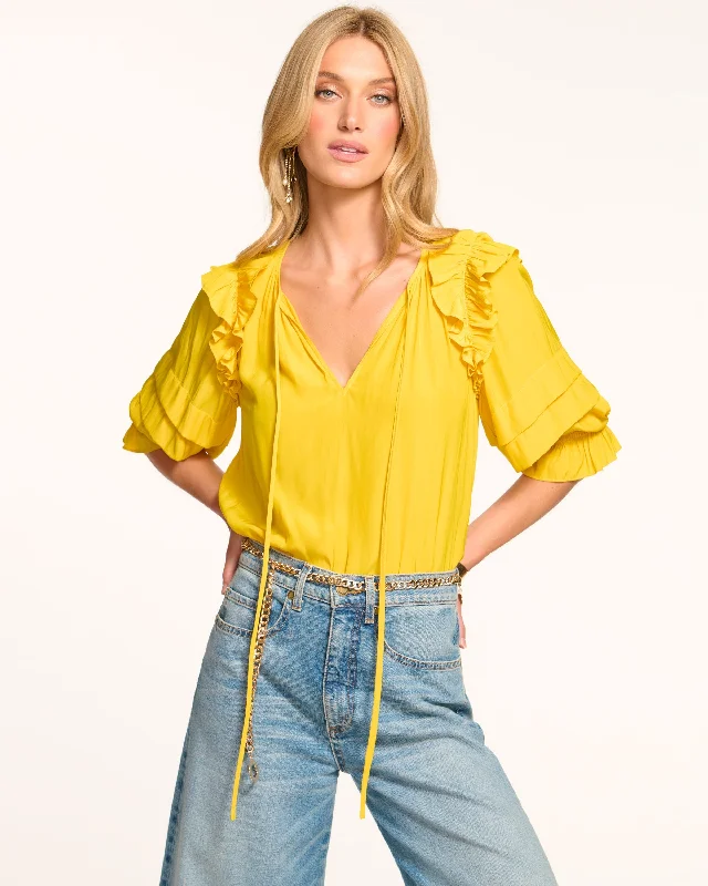 Women's Blouse with Lapel CollarSamira Ruffle Blouse