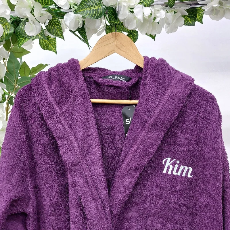 high-quality women's pajama setsPurple Hooded Towelling Robe