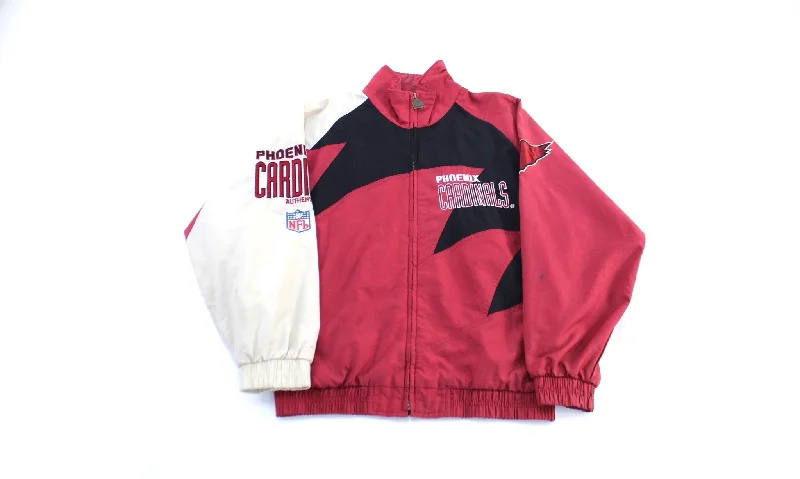 Women's Coats with Fur Trimmed Hood90's Phoenix Cardinals Embroidered Logo Athletic Sharktooth Jacket