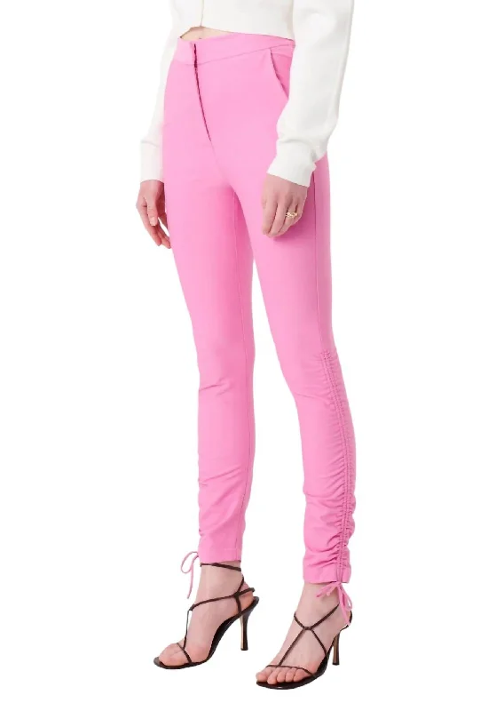 Women's Jodhpurs with Mandarin CollarCamryn Ruched Pants In Pink