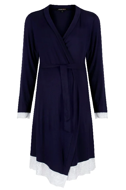 women's pajamas with a fitted designAllure Dressing Gown - Navy