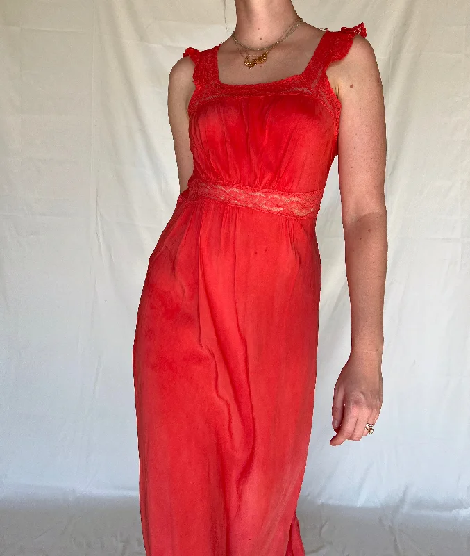 women's pajamas with a touch of eleganceHand Dyed Apple Red Slip